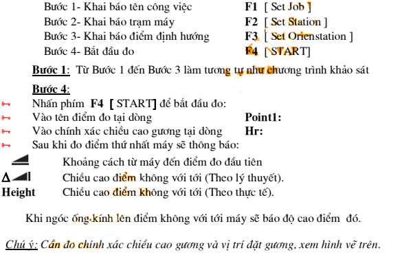 các bước thực hiện đo cao không với tới