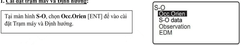 cài đặt trạm máy và định hướng