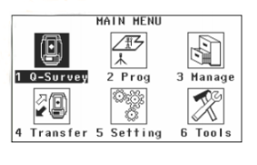 màn hình main menu leica ts 02