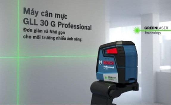Máy cân bằng laser 2 tia xanh Bosch GLL 30G