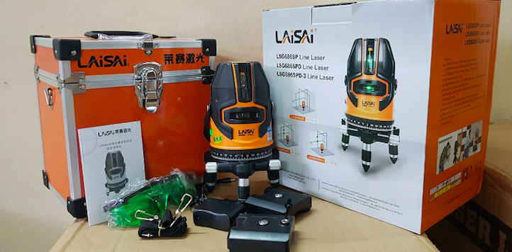 Máy cân bằng laser 5 tia xanh Laisai LSG 686SPD