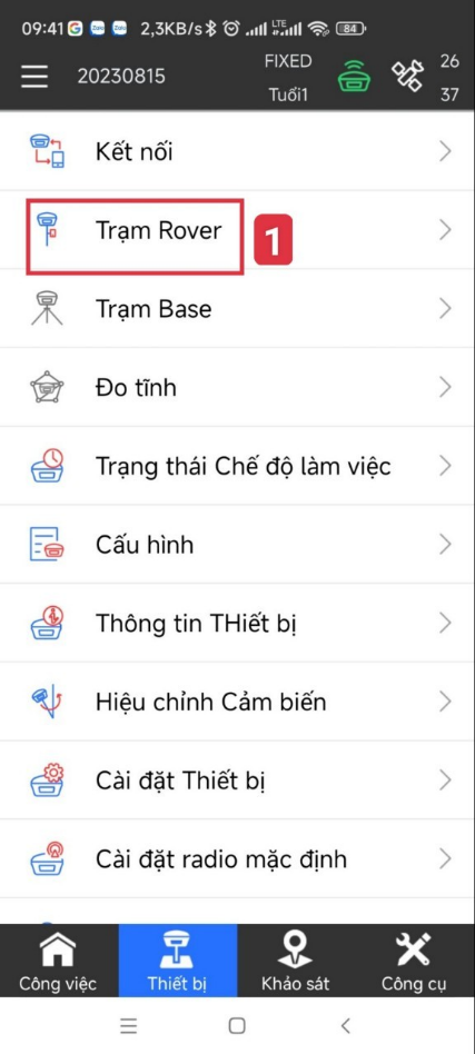 Chọn trạm Rover